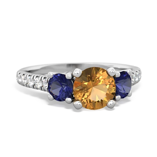 citrine-lab sapphire trellis pave ring