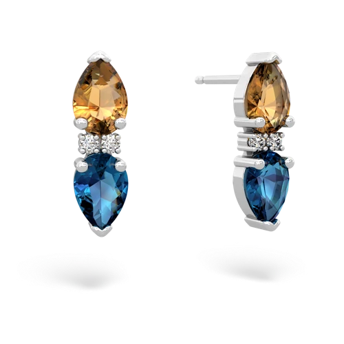 citrine-london topaz bowtie earrings