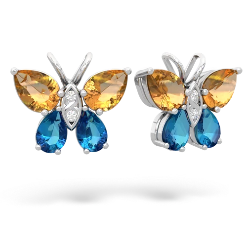 citrine-london topaz butterfly earrings