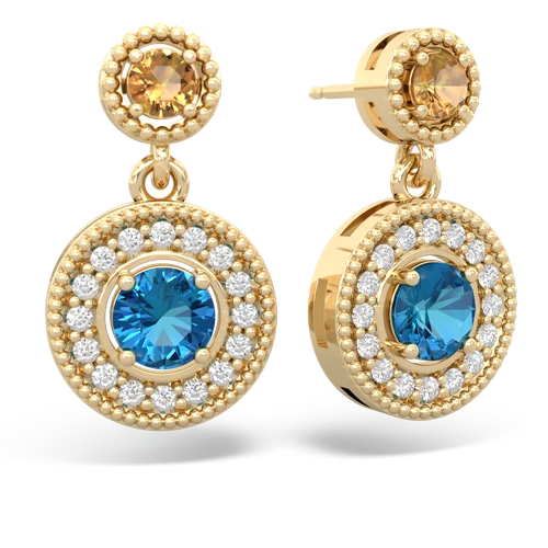 citrine-london topaz halo earrings