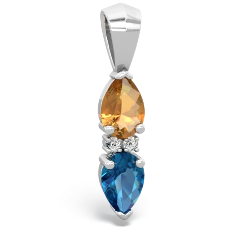 citrine-london topaz bowtie pendant