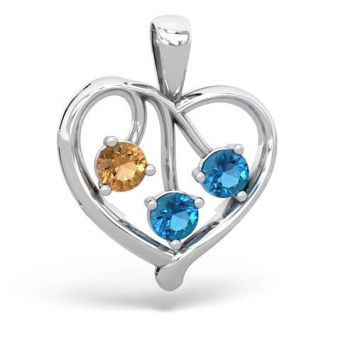 citrine-london topaz love heart pendant