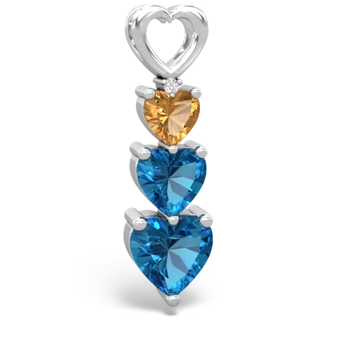 citrine-london topaz three stone pendant
