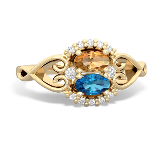 citrine-london topaz antique keepsake ring