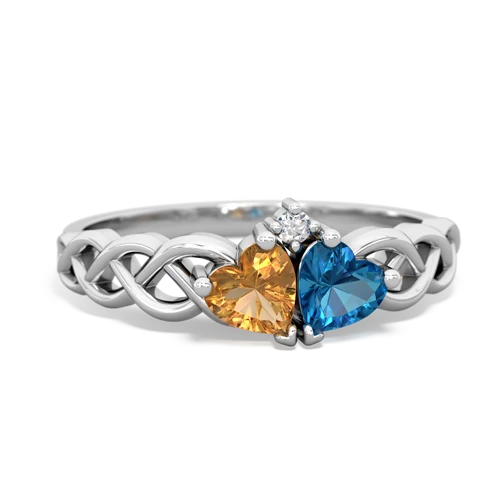 citrine-london topaz celtic braid ring