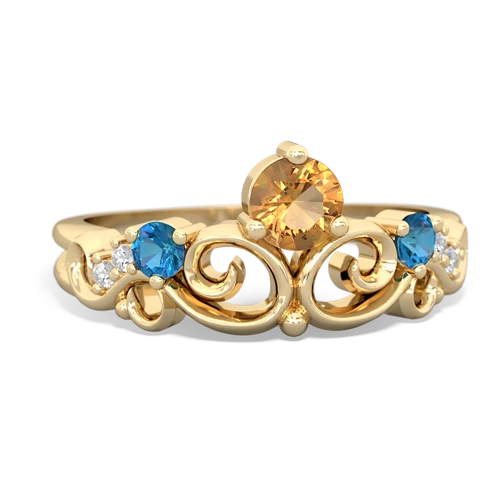 citrine-london topaz crown keepsake ring