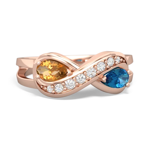 citrine-london topaz diamond infinity ring