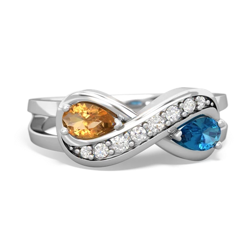 citrine-london topaz diamond infinity ring