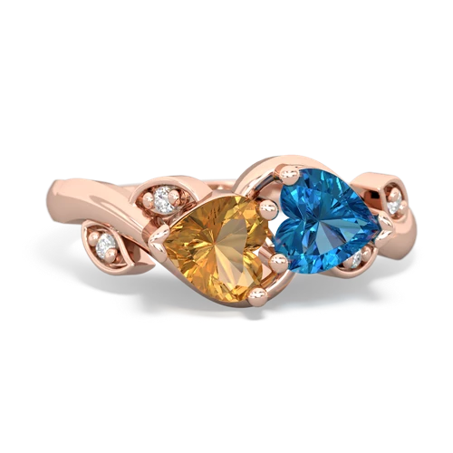 citrine-london topaz floral keepsake ring