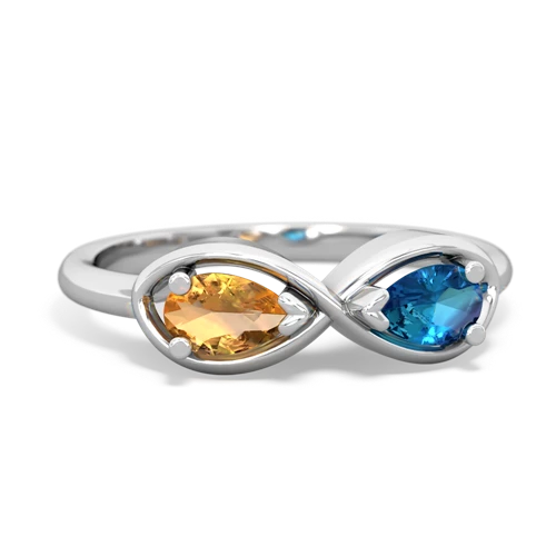 citrine-london topaz infinity ring