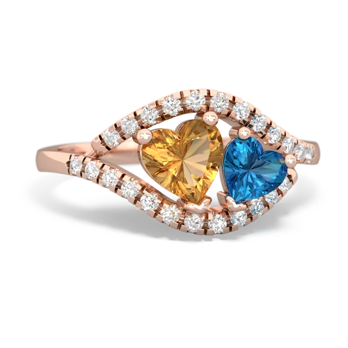 citrine-london topaz mother child ring