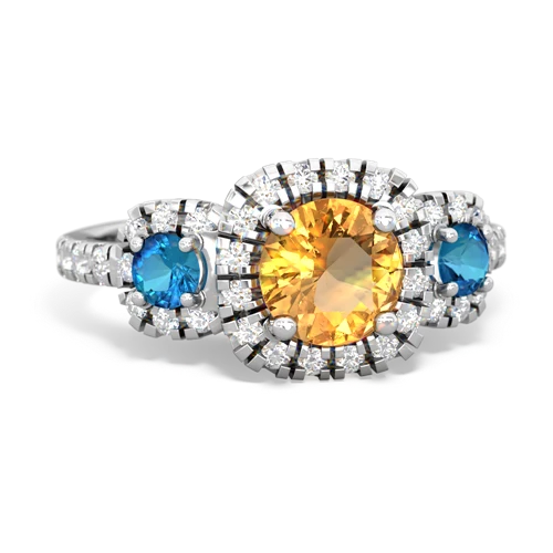 citrine-london topaz three stone regal ring