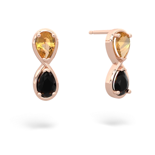 citrine-onyx infinity earrings