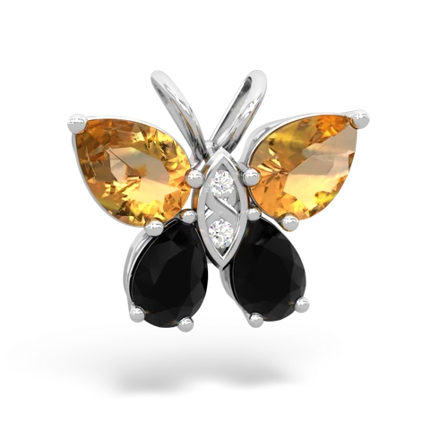 citrine-onyx butterfly pendant