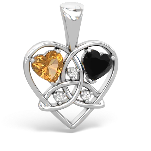 citrine-onyx celtic heart pendant