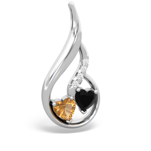 citrine-onyx keepsake swirl pendant