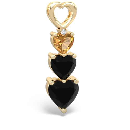 Citrine Genuine Citrine with Genuine Black Onyx and Lab Created Emerald Past Present Future pendant Pendant