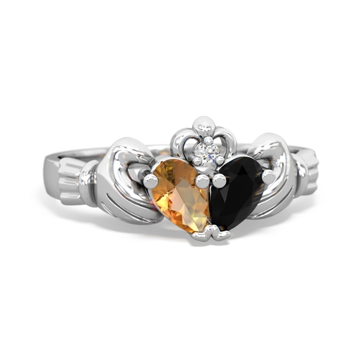 citrine-onyx claddagh ring