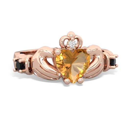 citrine-onyx claddagh ring