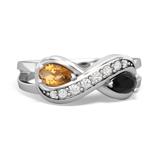 citrine-onyx diamond infinity ring