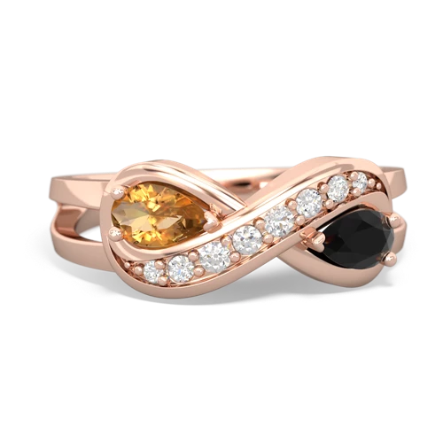 citrine-onyx diamond infinity ring