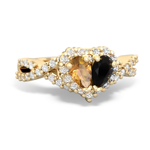 citrine-onyx engagement ring