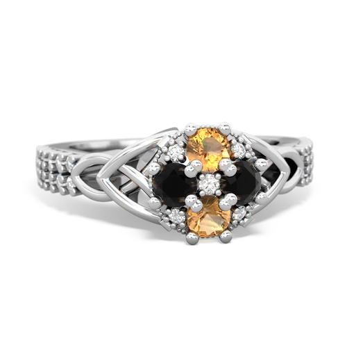 citrine-onyx engagement ring