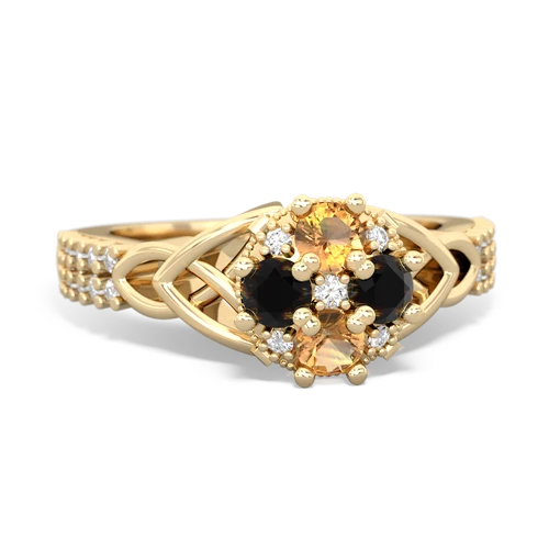 citrine-onyx engagement ring