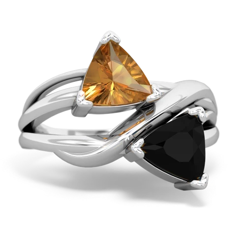 citrine-onyx filligree ring