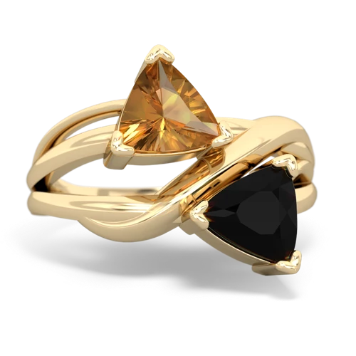 citrine-onyx filligree ring