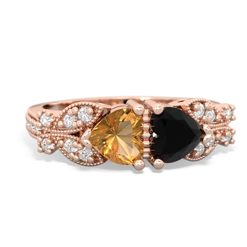 citrine-onyx keepsake butterfly ring