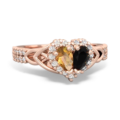 citrine-onyx keepsake engagement ring