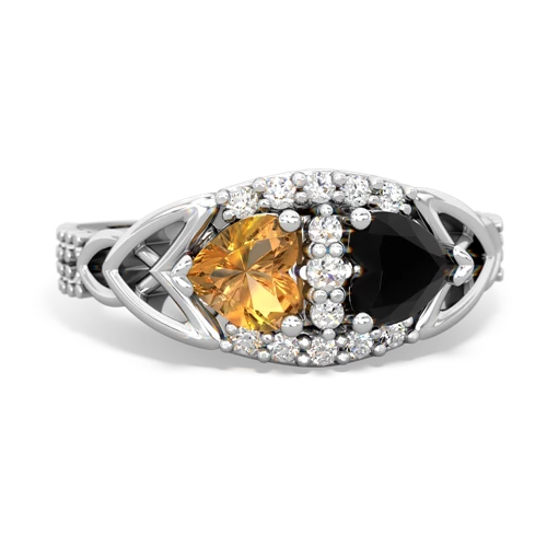 citrine-onyx keepsake engagement ring