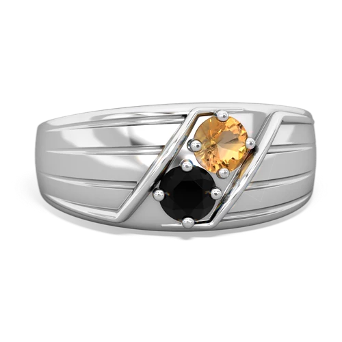 citrine-onyx mens ring