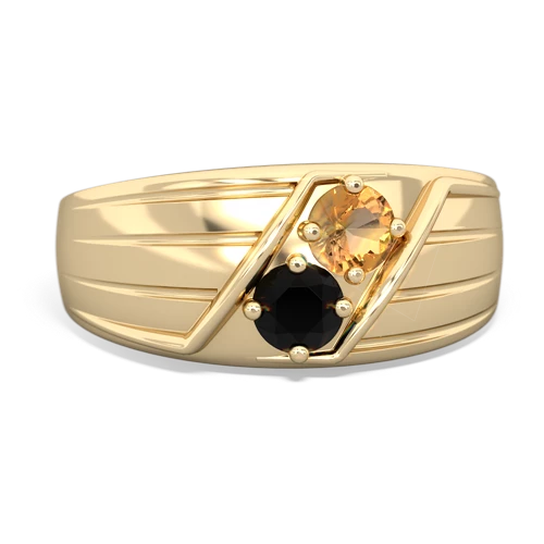 citrine-onyx mens ring