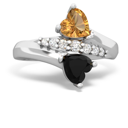 citrine-onyx modern ring