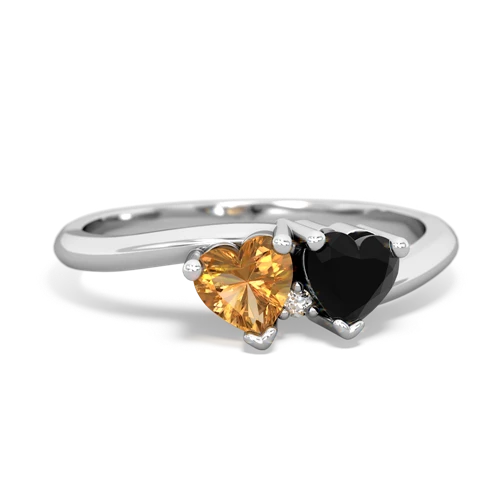 citrine-onyx sweethearts promise ring