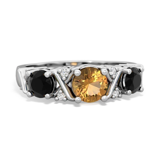 Citrine Genuine Citrine with Genuine Black Onyx and  Hugs and Kisses ring Ring
