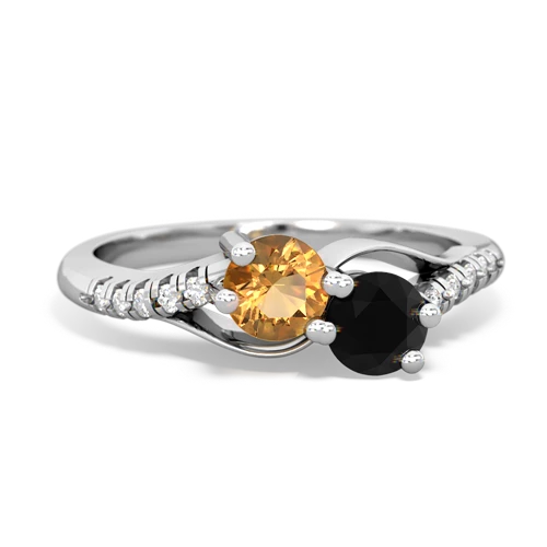 citrine-onyx two stone infinity ring