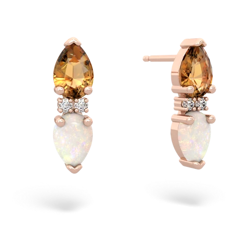 citrine-opal bowtie earrings