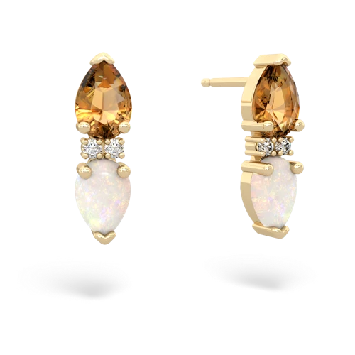 citrine-opal bowtie earrings