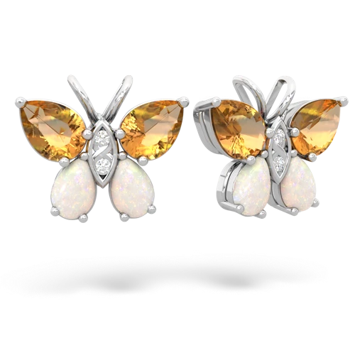 citrine-opal butterfly earrings