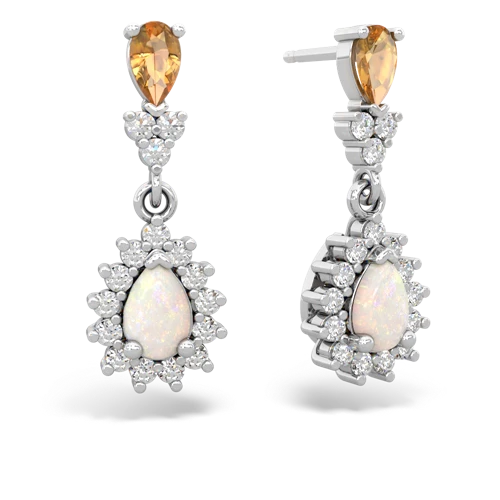 citrine-opal dangle earrings