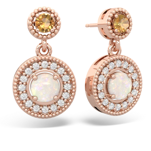 citrine-opal halo earrings