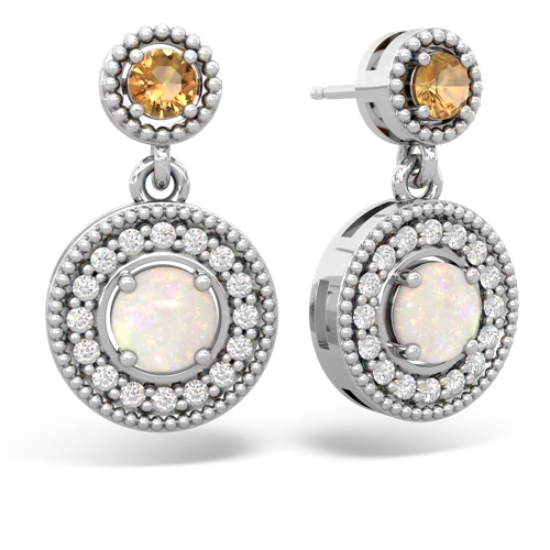 citrine-opal halo earrings