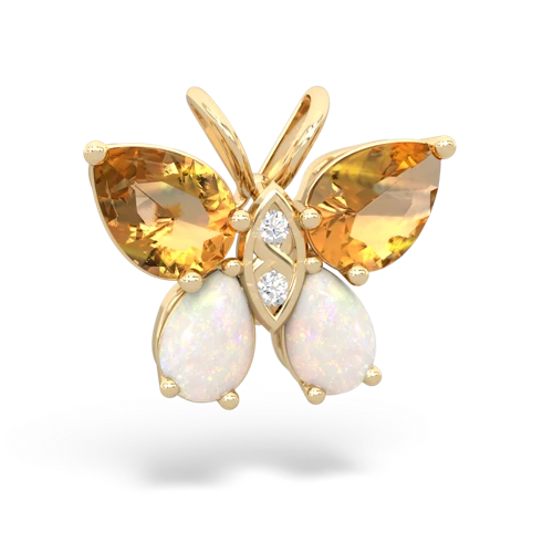 citrine-opal butterfly pendant