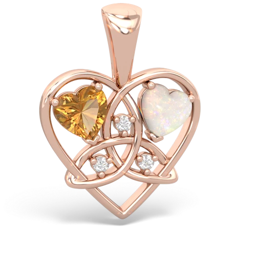 citrine-opal celtic heart pendant