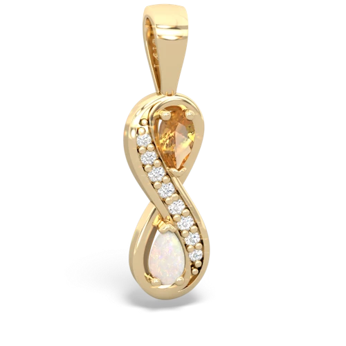 Citrine Genuine Citrine with Genuine Opal Keepsake Infinity pendant Pendant
