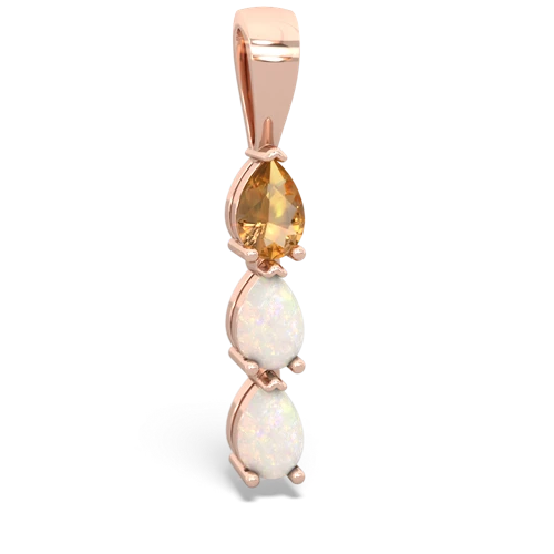 Citrine Genuine Citrine with Genuine Opal and Genuine Pink Tourmaline Three Stone pendant Pendant