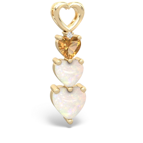 Citrine Genuine Citrine with Genuine Opal and Genuine Citrine Past Present Future pendant Pendant